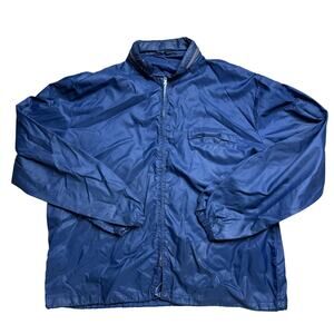 JOCKEY L LARGE NAVY BLUE TROPHY BO’ SUN HOODED WINDBREAKER FOLDABLE HOOD VINTAGE